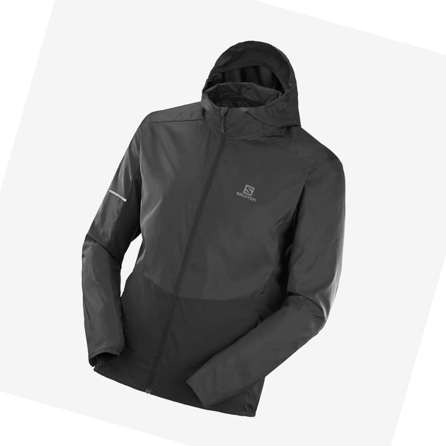 Chaquetas Salomon AGILE WIND WINDBREAKERS Hombre Negros | MX 3268JPQ